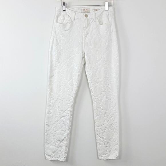 JEN7 by 7 For All Mankind White Lace Ankle Skinny Jeans Size 4 FLAWED - Picture 2 of 14